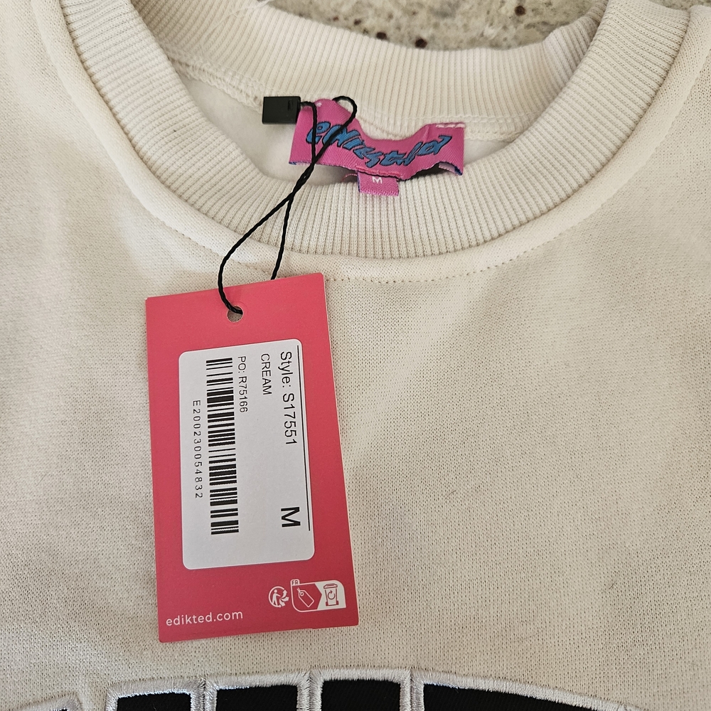 EDIKTED Cream Logo Sweatshirt - Picture 3 of 3